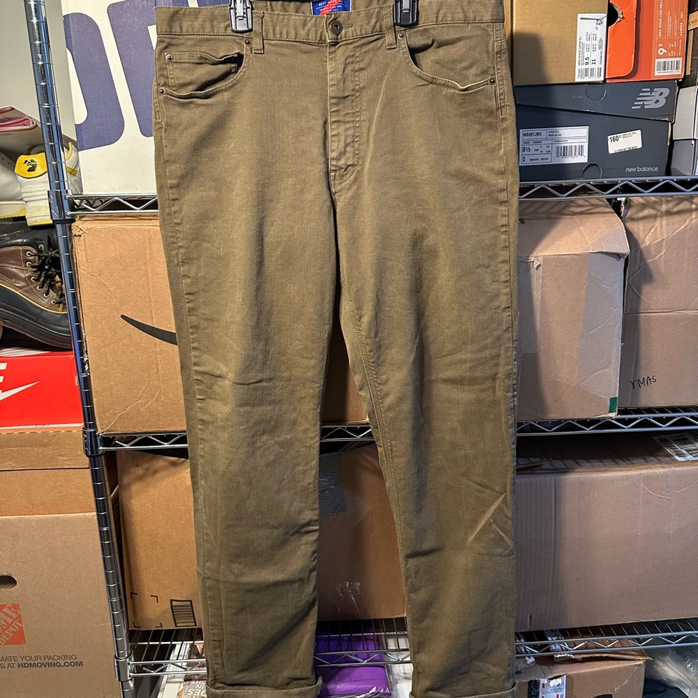 BEST MADE CO Relaxed Fit Brown Chinos - size 34 x 32